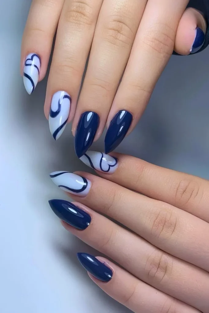 Navy & White